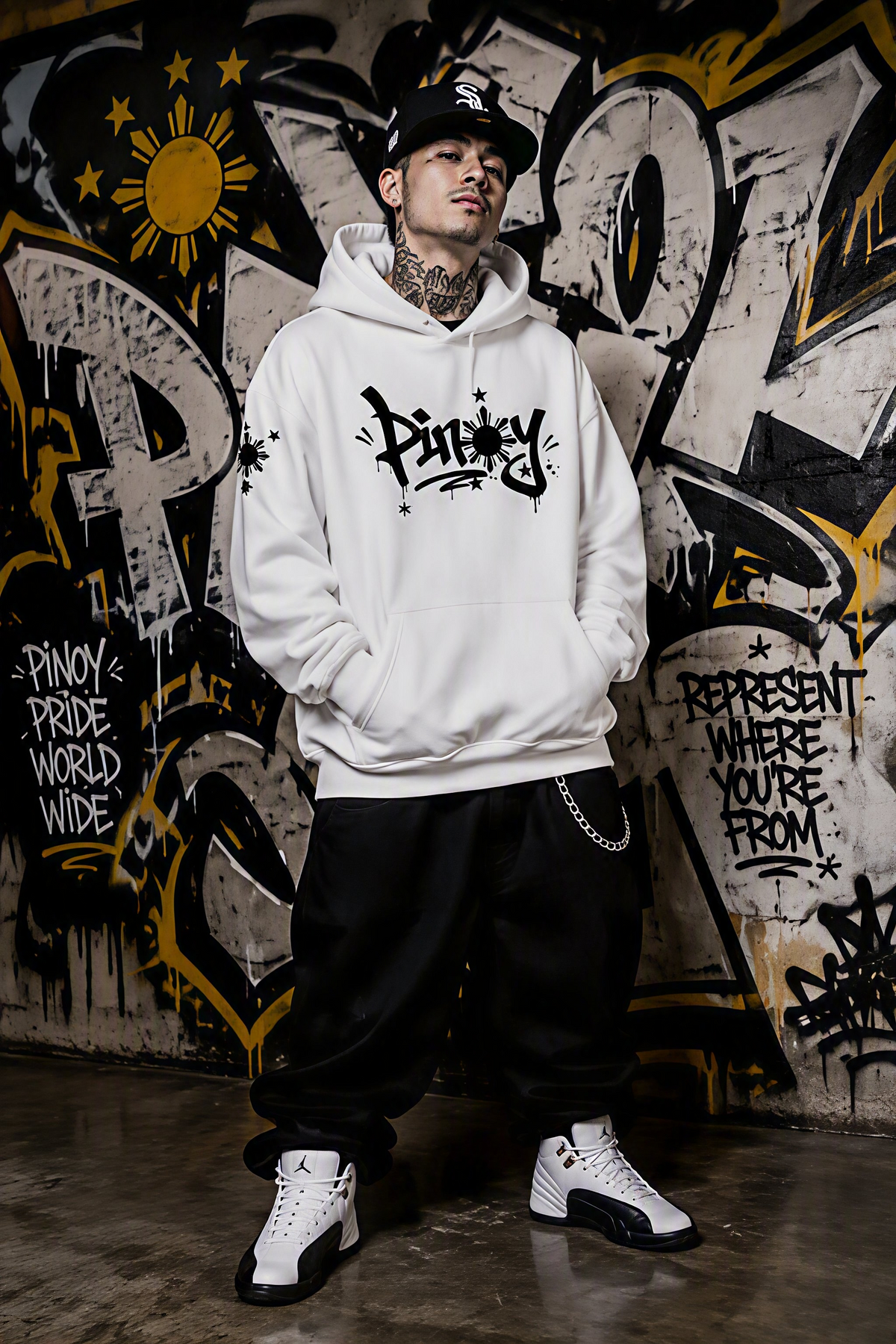 Pinoy 'To - Oversize Fleeced Boxy Hoodie, White