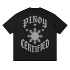 Pinoy Certified - Streetwear Loose Drop Shoulder T-Shirt, Black