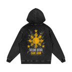 Tatlong Bituin - Isang Araw - Snow Washed Loose Cotton Hoodie
