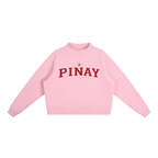 PINAY - Women Fleece Mock-Neck Crew Sweatshirt