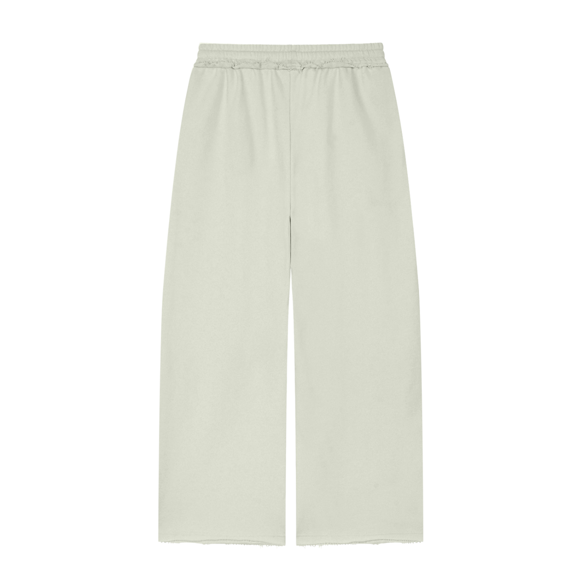 Maldita - Women’s Wide Leg Raw Edge Sweatpants, White Gray