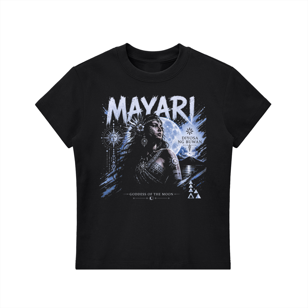 Mayari - Filipino Moon Goddess Bodycon Crewneck T-Shirt