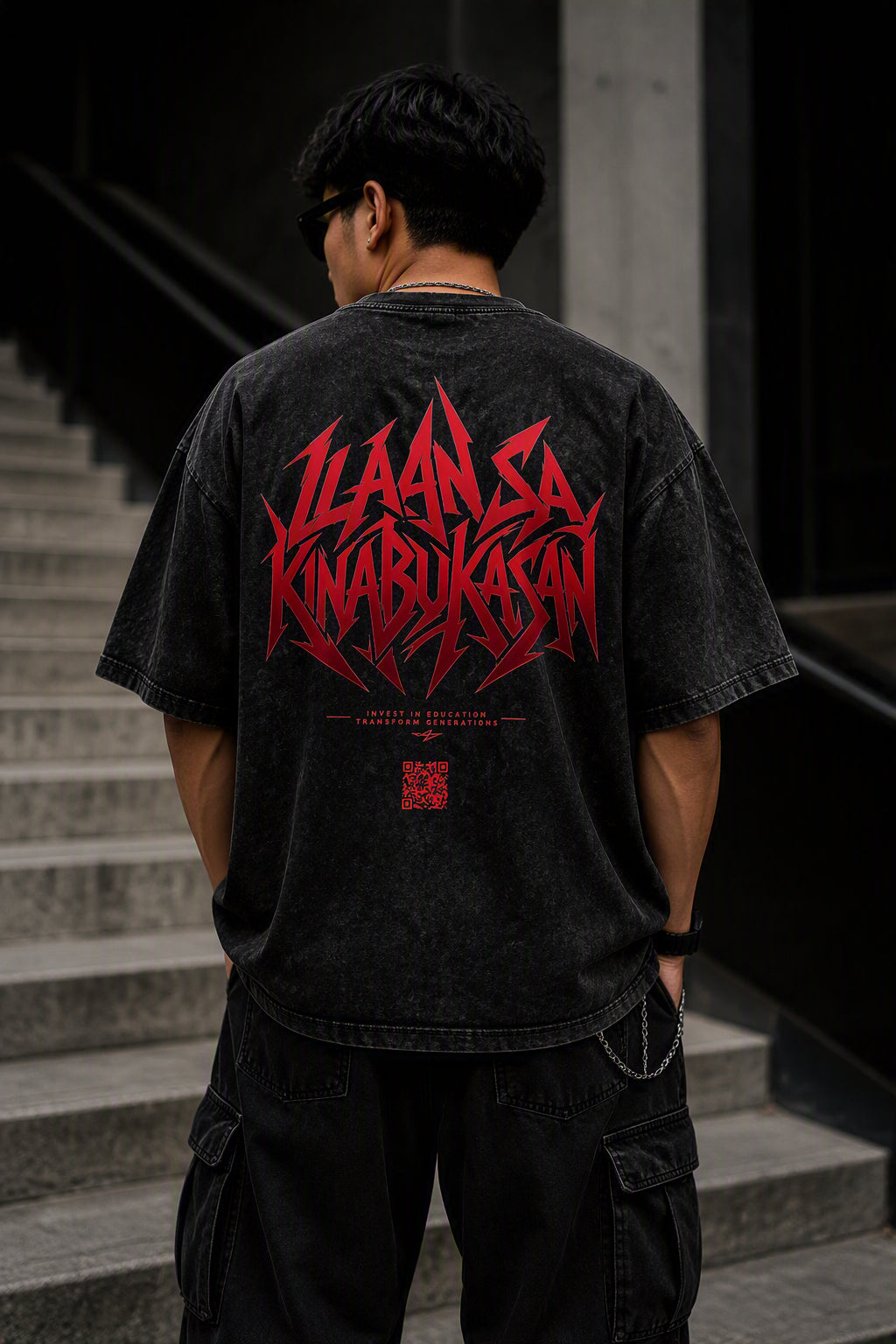 Ilaan sa Kinabukasan - Snow Washed Oversized Cotton T-Shirt