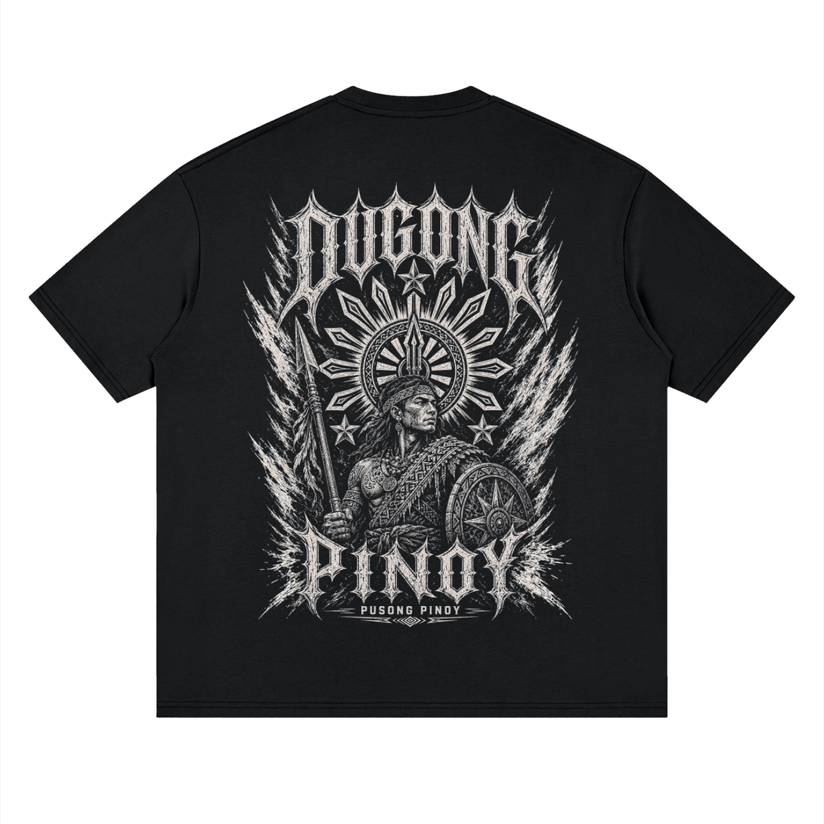 Dugong Pinoy - Streetwear Loose Drop Shoulder T-Shirt, Black