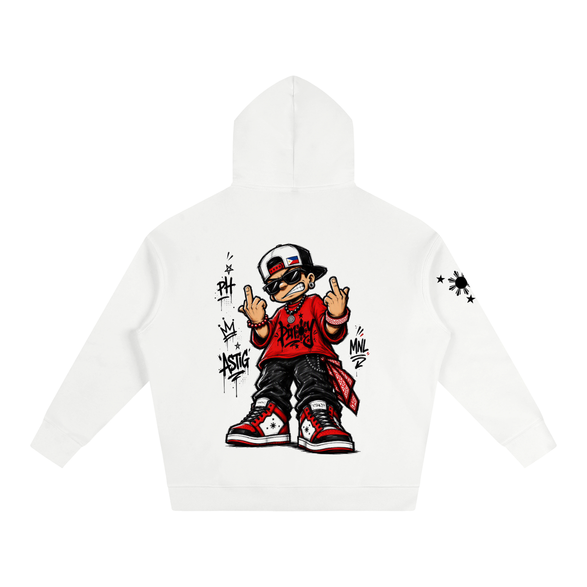 Pinoy 'To - Oversize Fleeced Boxy Hoodie, White