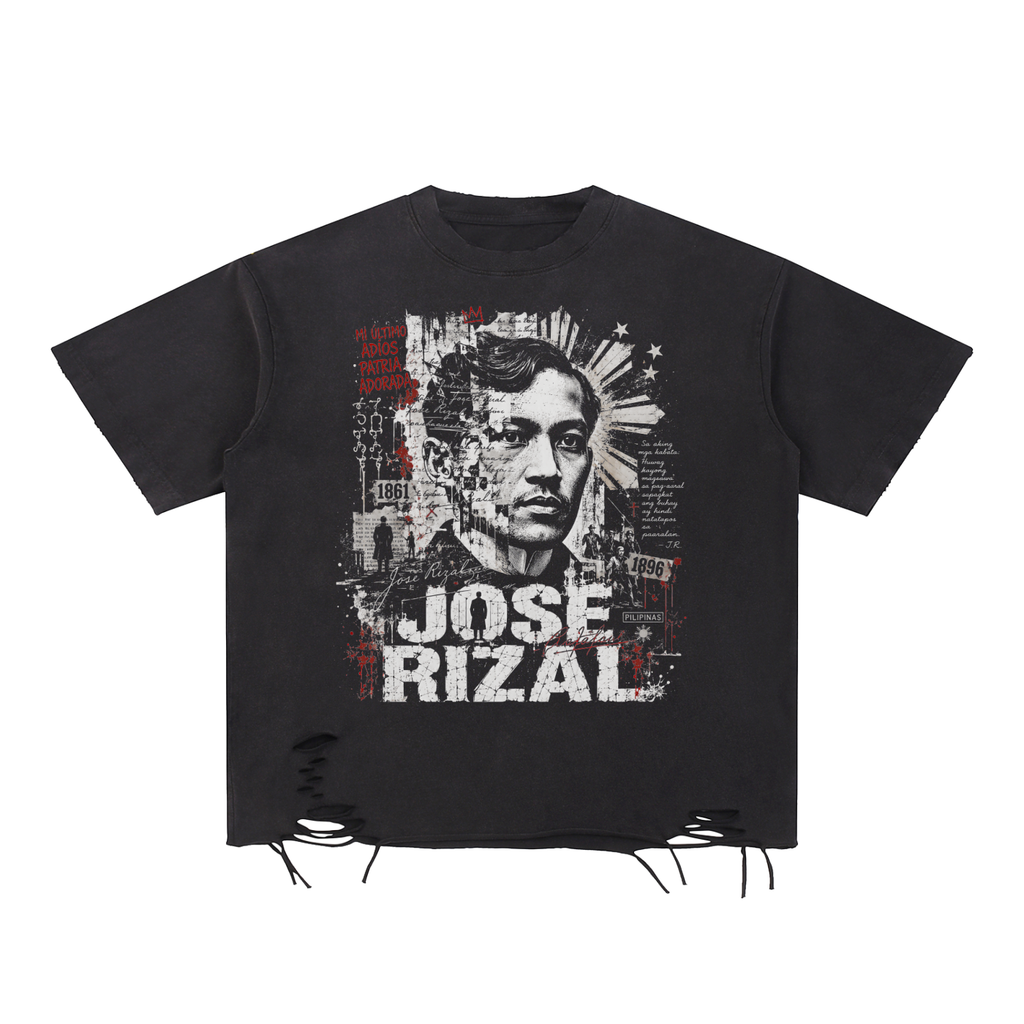 Jose Rizal - Snow Washed Raw-Hem T-Shirt