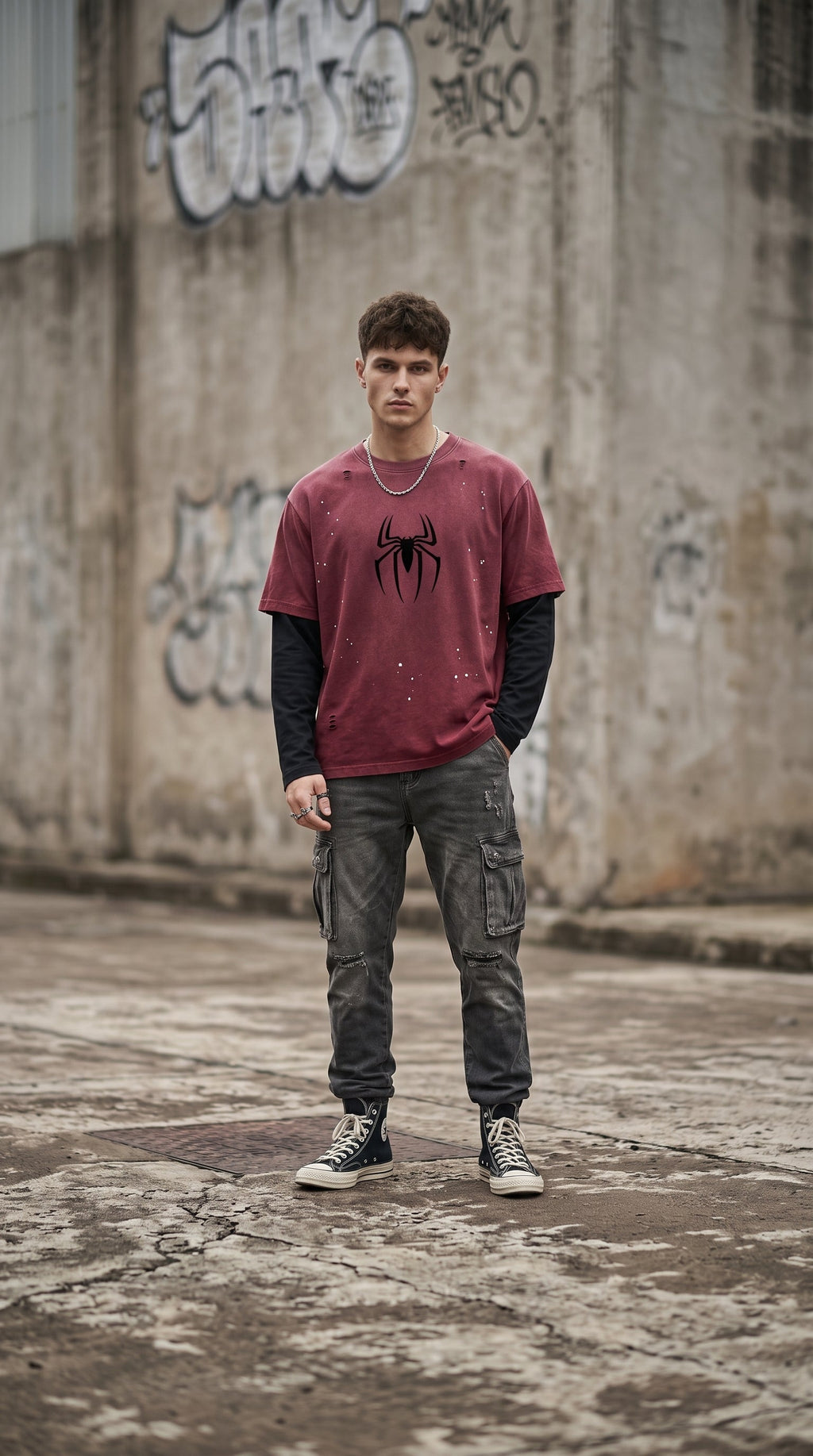 Spidey - Unisex Vintage Wash Distressed Layer T-Shirt