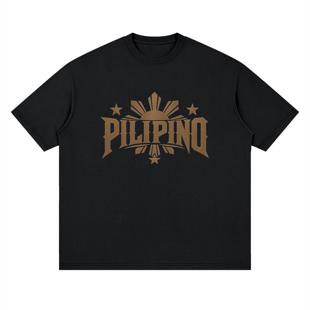 PILIPINO - Streetwear Loose Drop Shoulder T-Shirt, Black