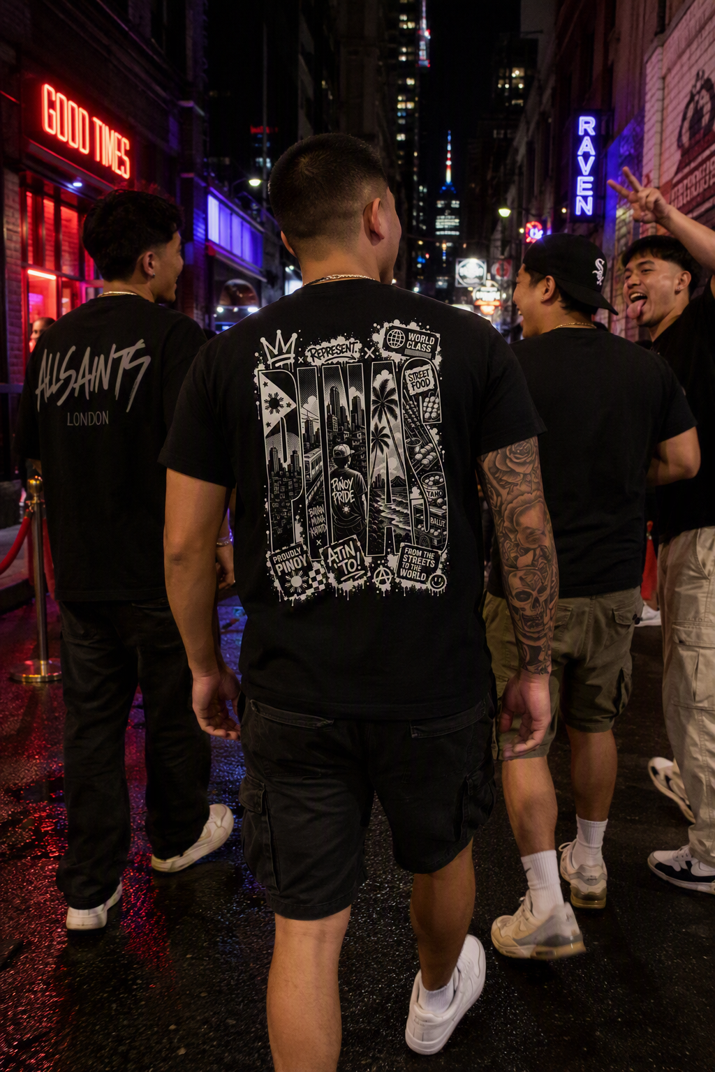 PINAS - Men's Premium Cotton T-Shirt, Black