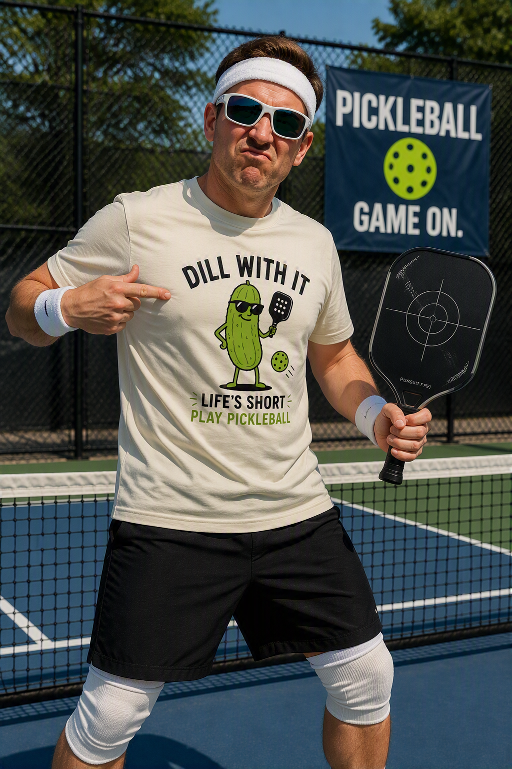 Dill With it - Pickleball Funny Graphic T-Shirt