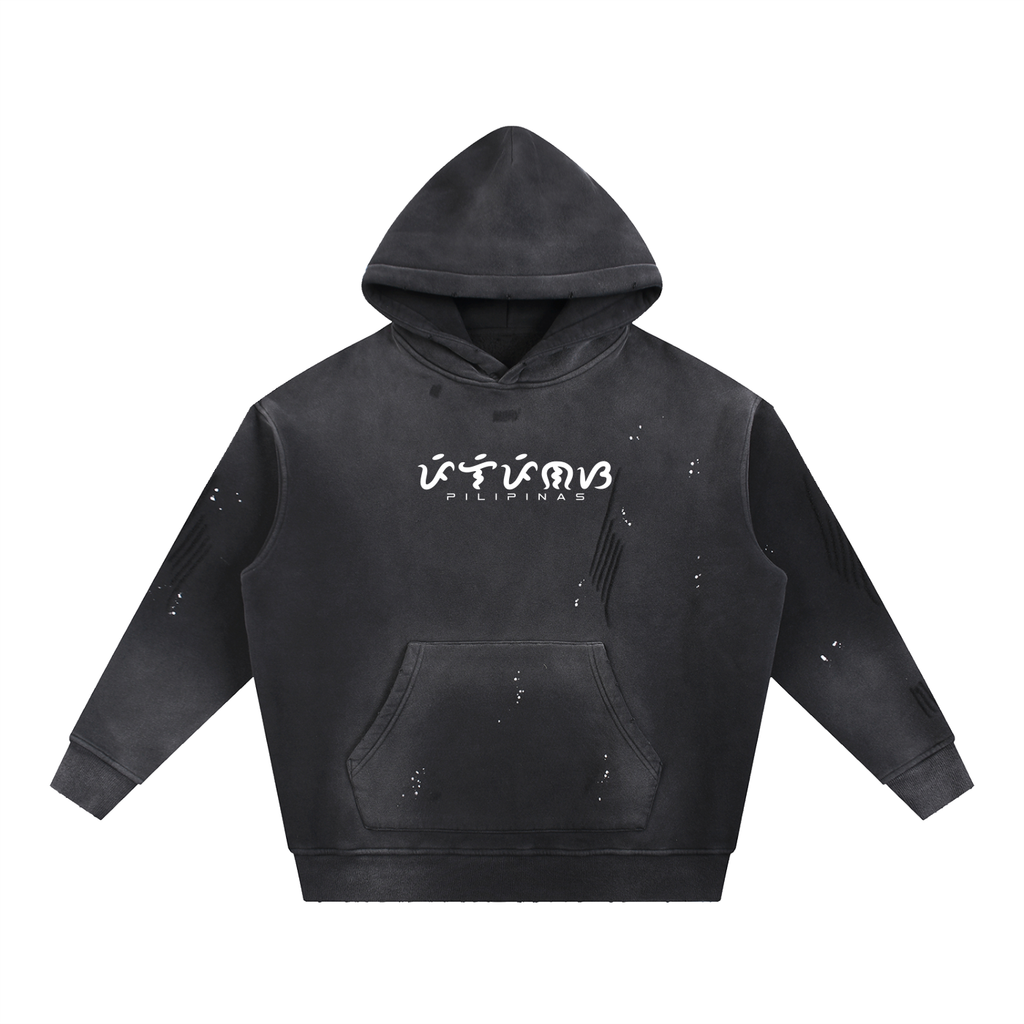 Baybayin - Vintage Washed Frayed Fleece Hoodie