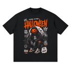 No Face, No Fear - Halloween Streetwear Loose Drop Shoulder T-Shirt