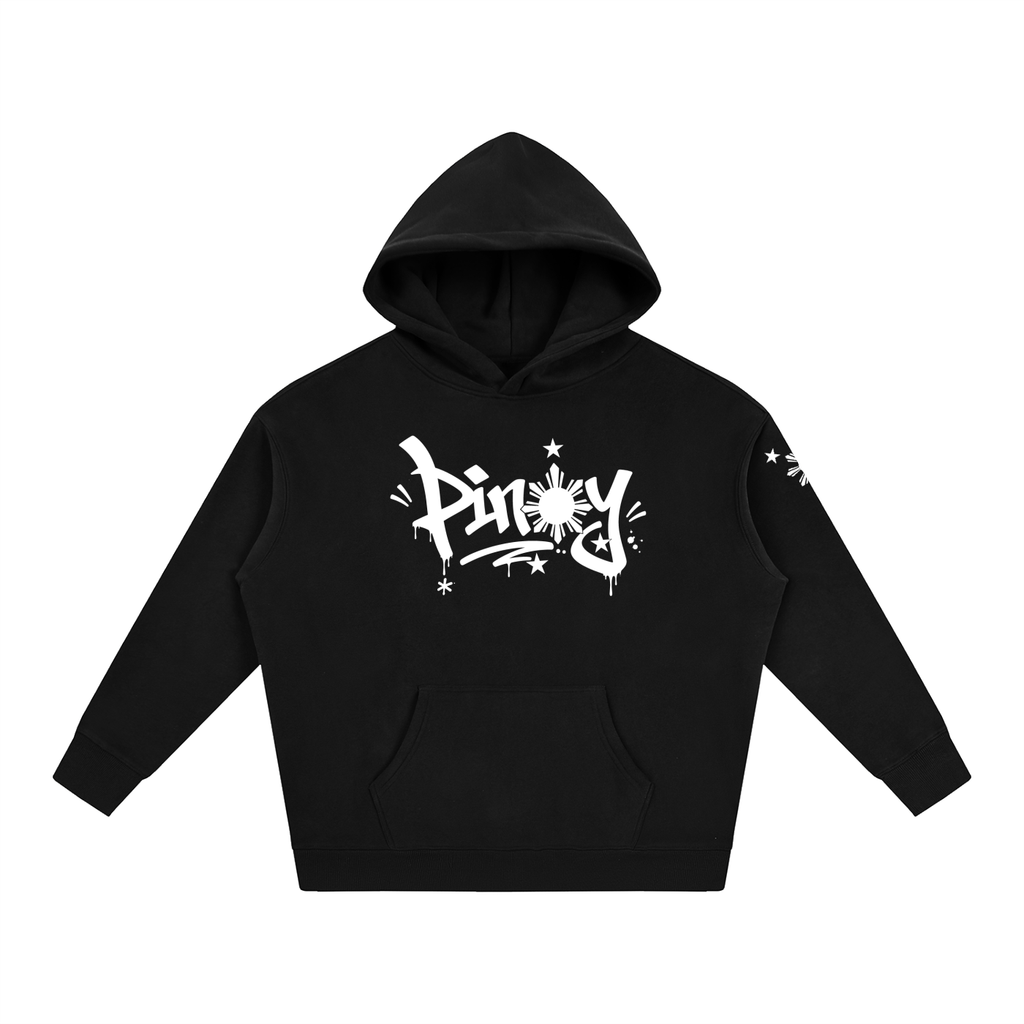 Pinoy 'To - Oversize Fleeced Boxy Hoodie, Black