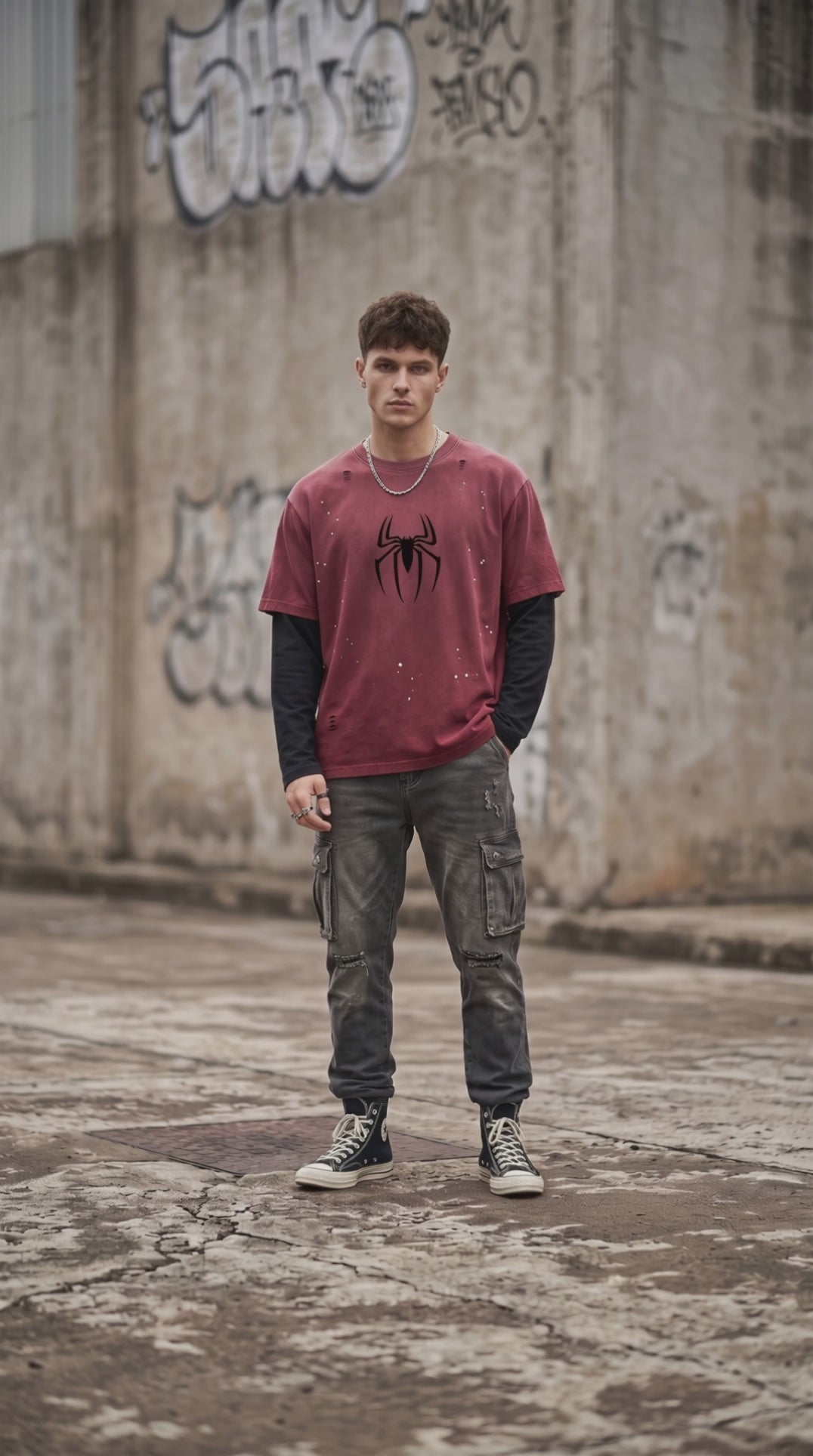 Spidey - Unisex Vintage Wash Distressed Layer T-Shirt