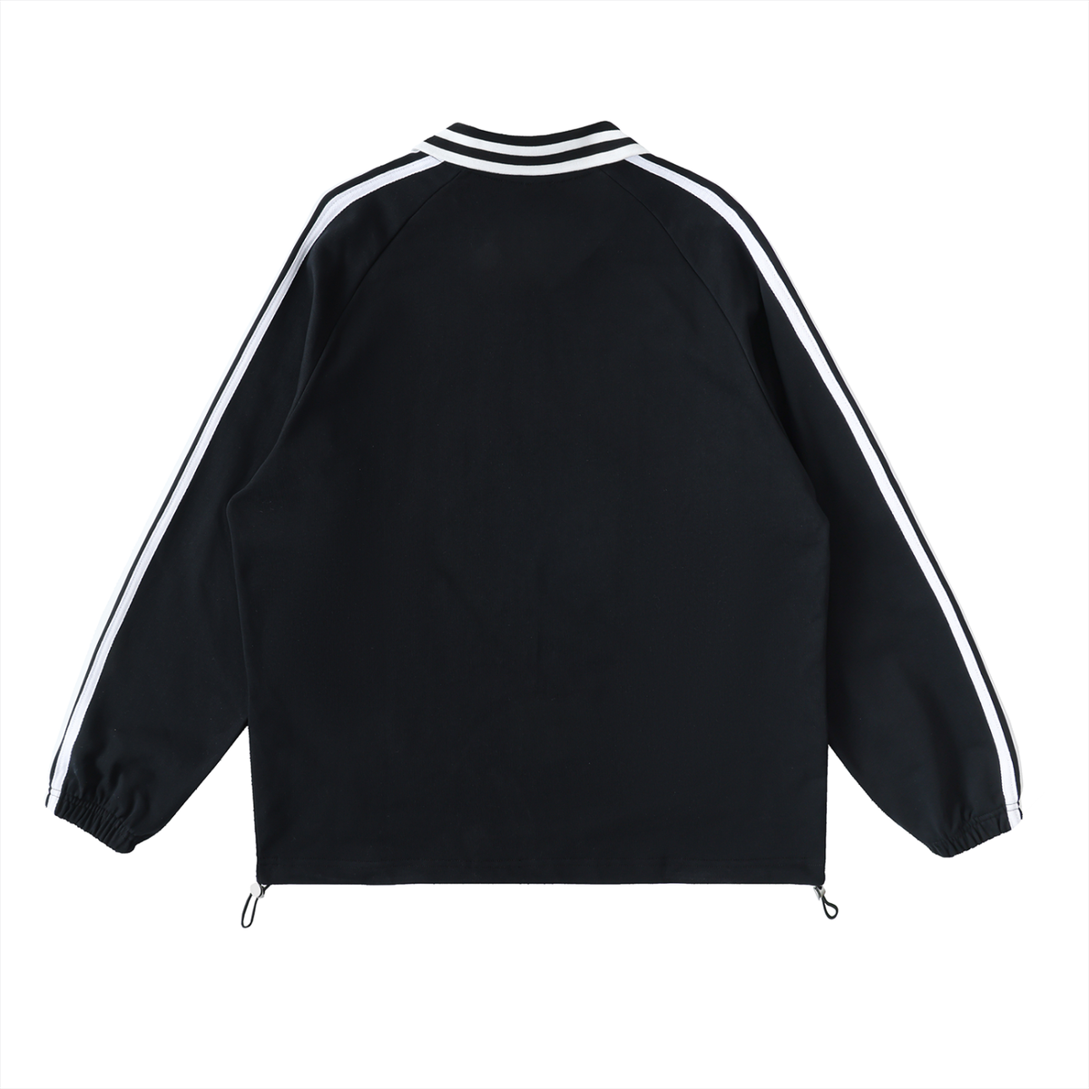 Pilipinas - Contrast Striped Lapel Collar Sweatshirt, Black