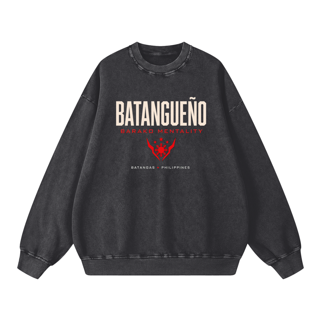 Batangueño - Barako Mentality Snow Washed Oversized Sweatshirt