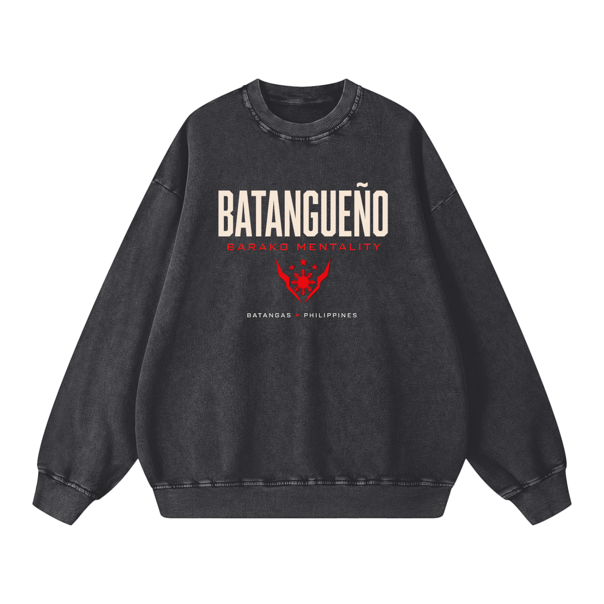 Batangueño - Barako Mentality Snow Washed Oversized Sweatshirt
