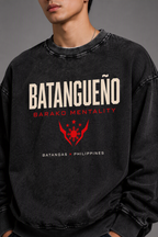 Batangueño - Barako Mentality Snow Washed Oversized Sweatshirt