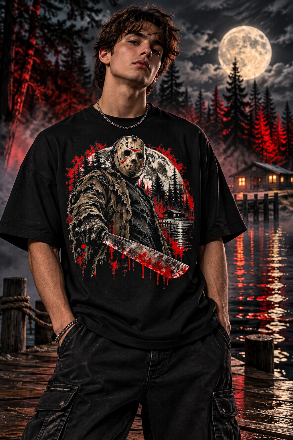 Jason Vorhees - Streetwear Loose Drop Shoulder T-Shirt