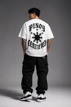 Pinoy Certified - Streetwear Loose Drop Shoulder T-Shirt, White