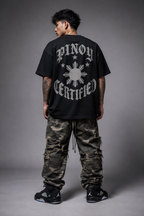 Pinoy Certified - Streetwear Loose Drop Shoulder T-Shirt, Black