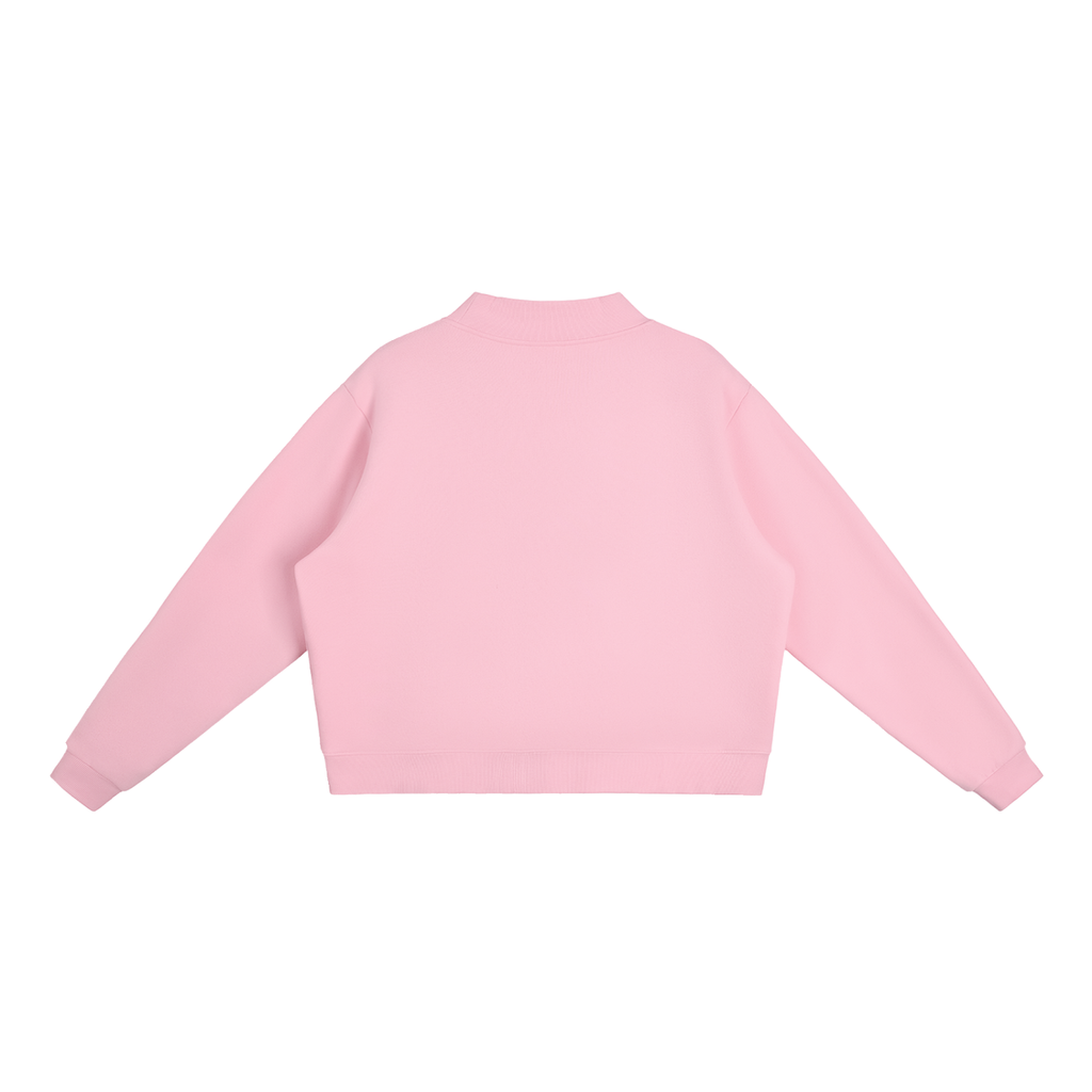 PINAY - Women Fleece Mock-Neck Crew Sweatshirt