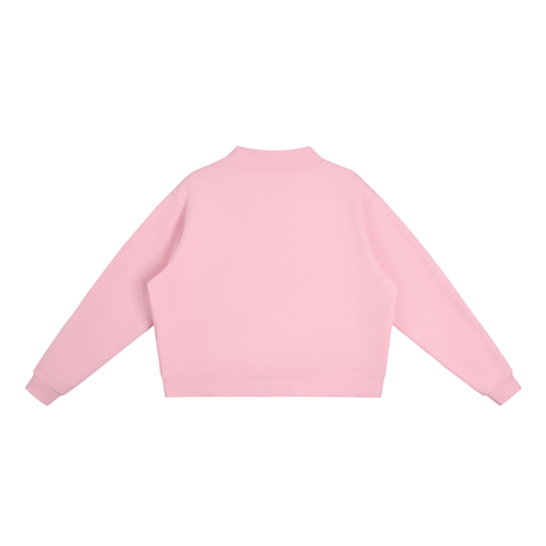 PINAY - Women Fleece Mock-Neck Crew Sweatshirt