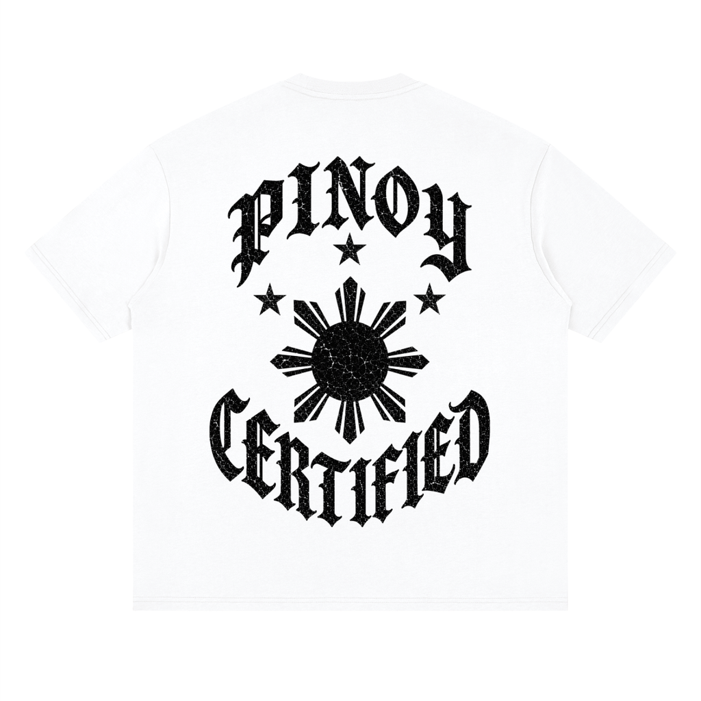 Pinoy Certified - Streetwear Loose Drop Shoulder T-Shirt, White
