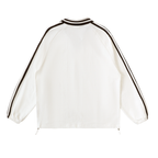 Pilipinas - Contrast Striped Lapel Collar Sweatshirt, White