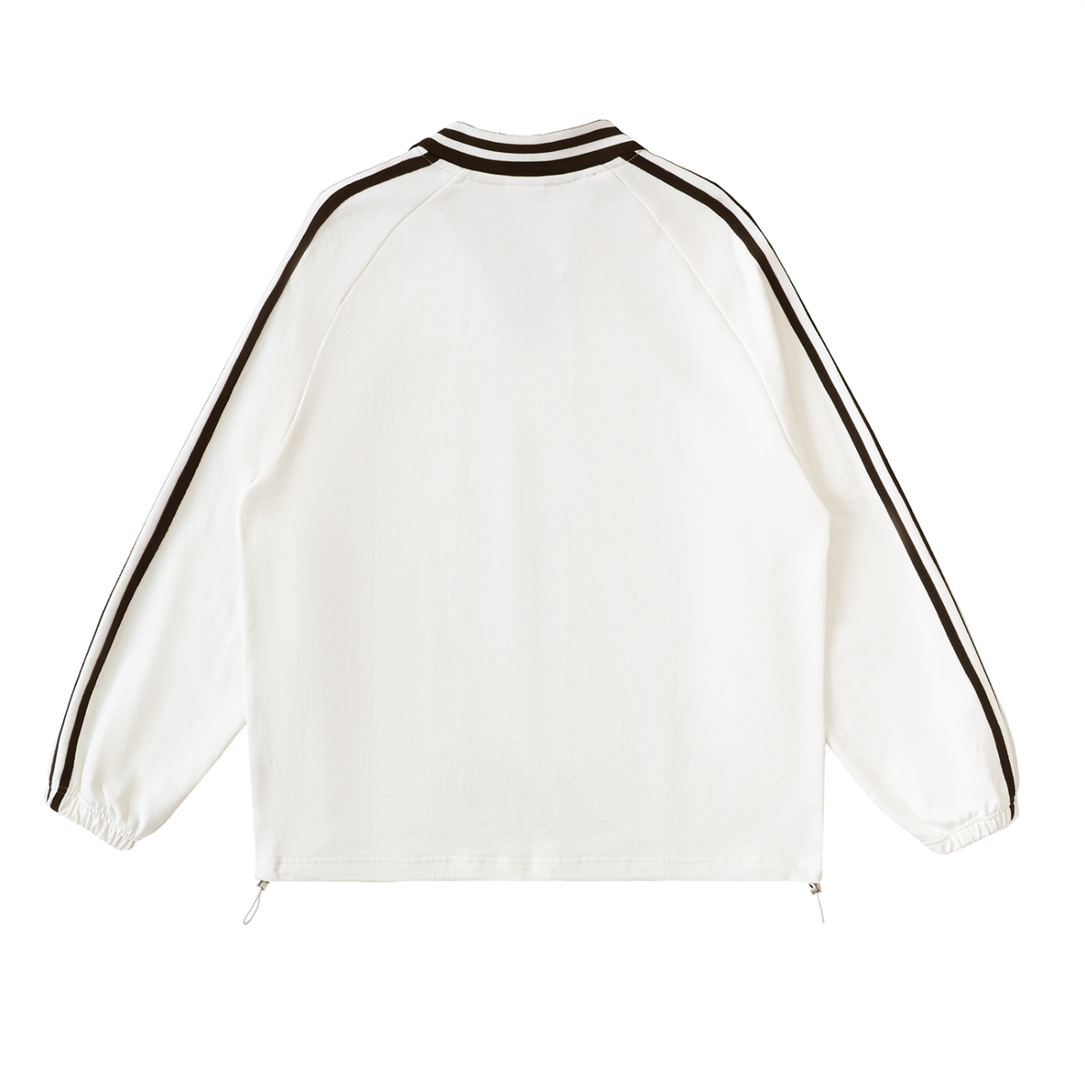 Pilipinas - Contrast Striped Lapel Collar Sweatshirt, White