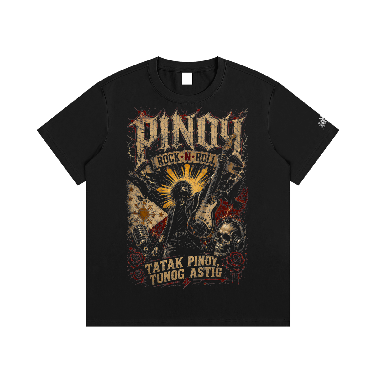 Pinoy Rock-N-Roll - Premium Cotton T-Shirt, Black