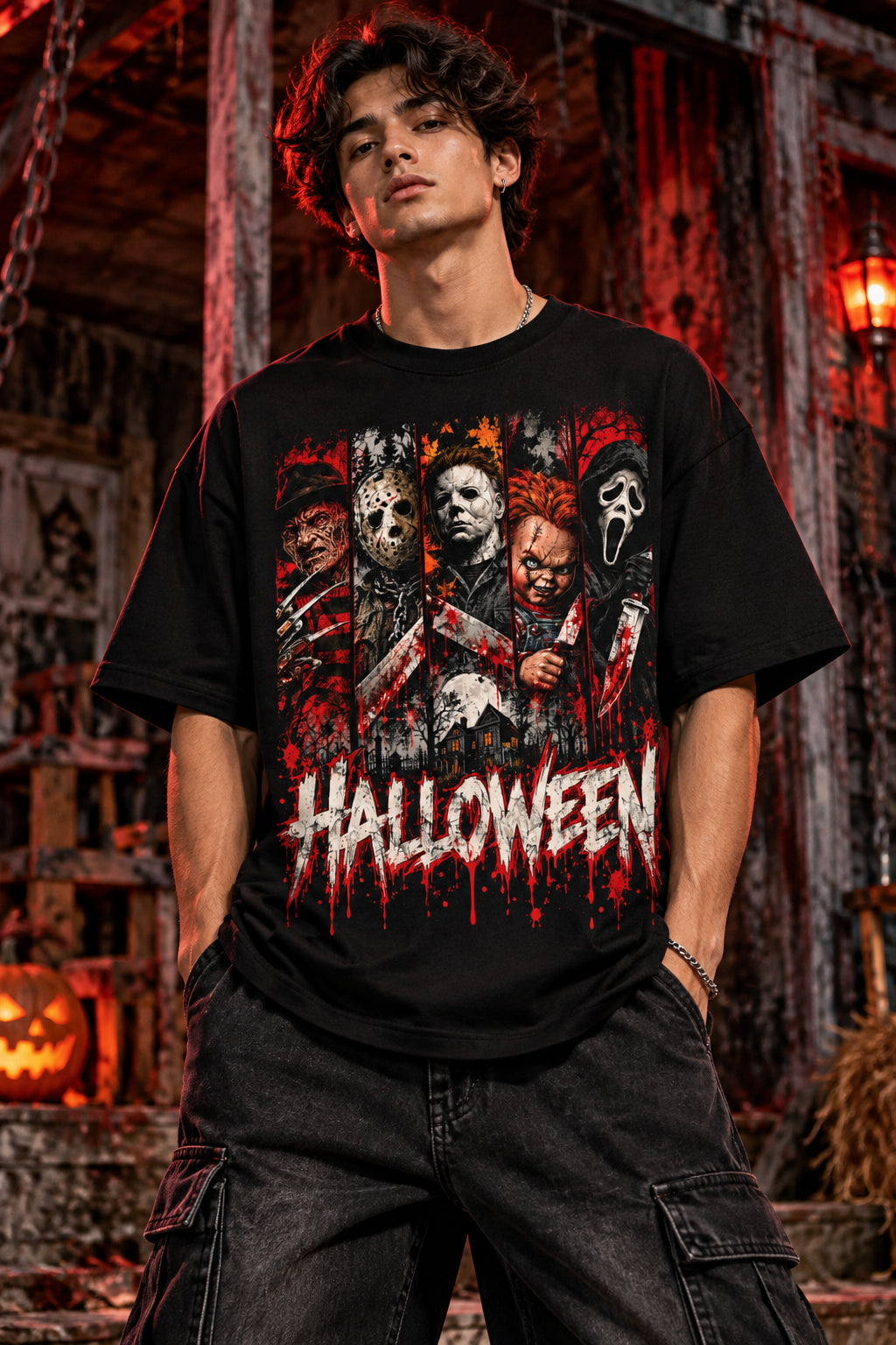 Halloween - Streetwear Loose Drop Shoulder T-Shirt