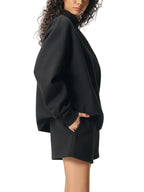 PINAY - Women Fleece Mock-Neck Crew Sweatshirt